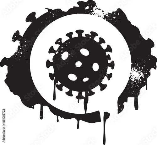 Abstract representation of virus with grunge effect artistic exp