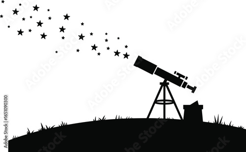 Stargazing at Night: Telescope, Stars, and Cosmic Exploration