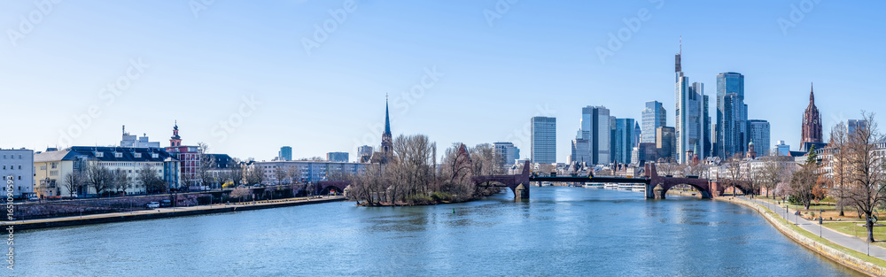 Naklejka premium Skyline, Frankfurt am Main, Hessen, Deutschland 