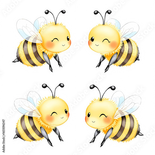 Bee bee illustration watercolor vector
