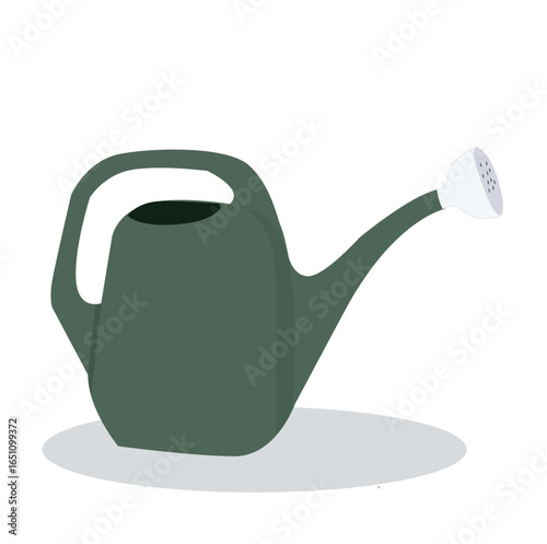 vektor Watering can, pot sprinkling, pouring, spraying drops. Gardening sprinkler,