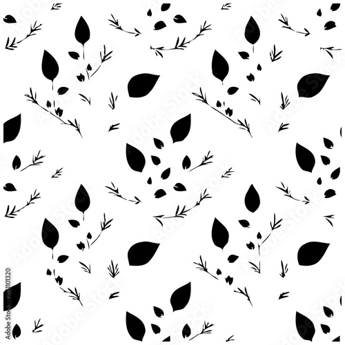 Elegant botanical pattern with leaves and branches creates a beautiful minimalist organic design enhancing any surface