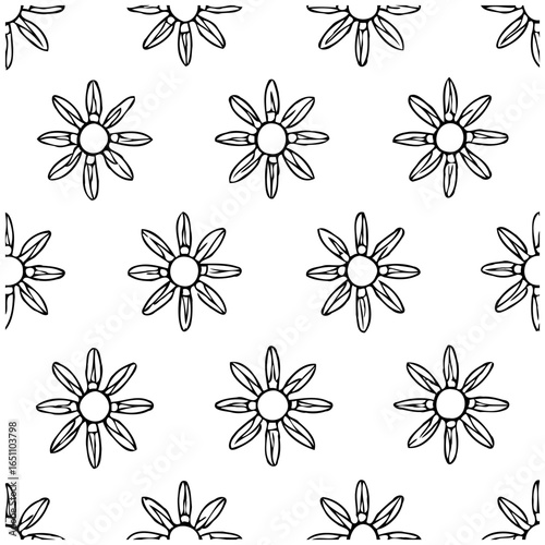 Elegant floral pattern design featuring delicate blossoms on a pristine white background showcasing artistic simplicity