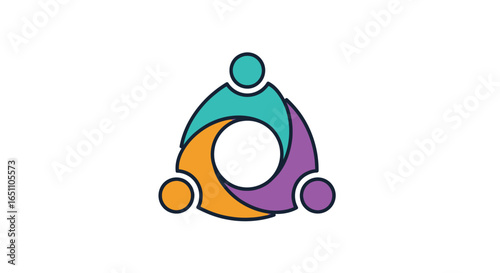 This vibrant graphic illustrates the interconnectedness of people, symbolizing community, teamwork, and a shared commitment to sustainable growth and unity.