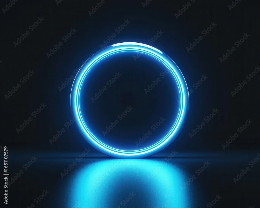 Obraz premium Minimalist space portal concept with glowing edge and soft dark gradients