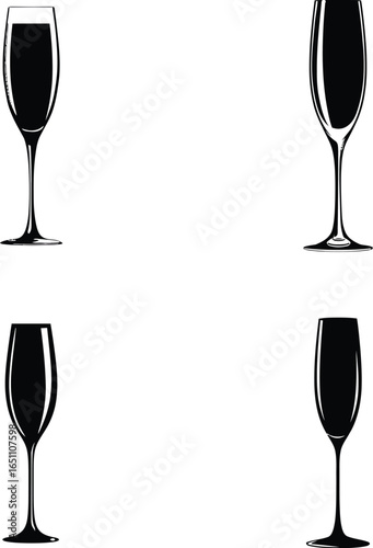 Champagne flutes, celebration, festive VECTOR