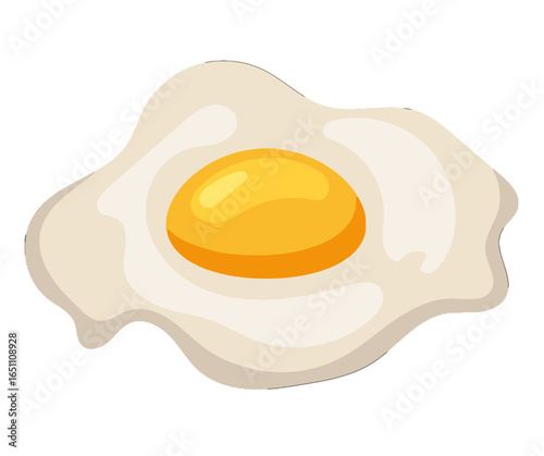 A cartoon illustration of a perfectly cooked fried egg.