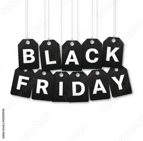 Vector of a banner representing Black Friday sales on white background.