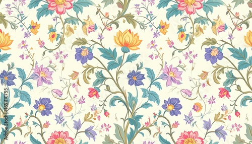 Wallpaper Mural Colorful Floral Wallpaper Design Featuring Vibrant Blossoms and Botanical Patterns Torontodigital.ca