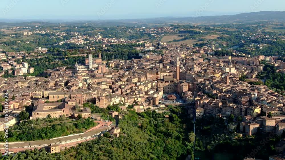 prise de vue aérienne de la ville de Sienne, Toscane, Italie