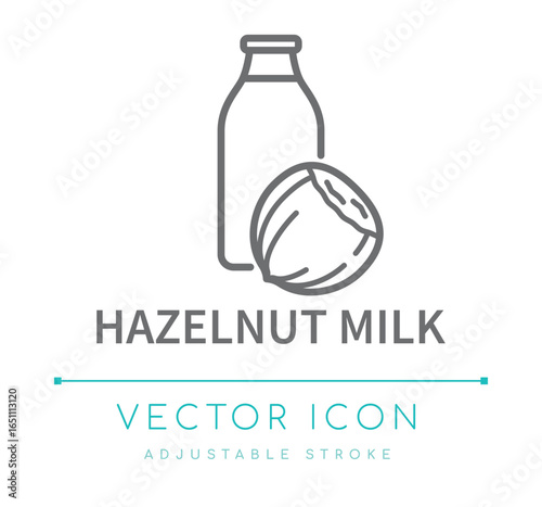 Hazelnut Milk Line Icon