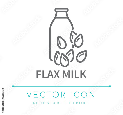 Flax Milk Line Icon