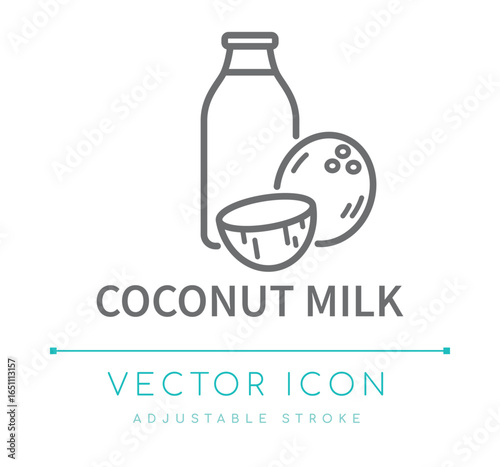 Coconut Milk Line Icon