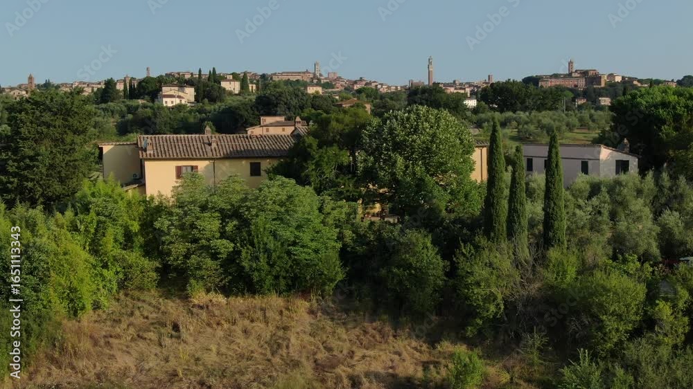 prise de vue aérienne de la ville de Sienne, Toscane, Italie