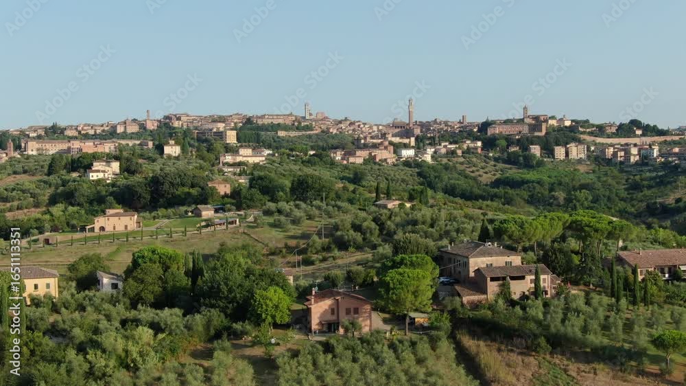 prise de vue aérienne de la ville de Sienne, Toscane, Italie