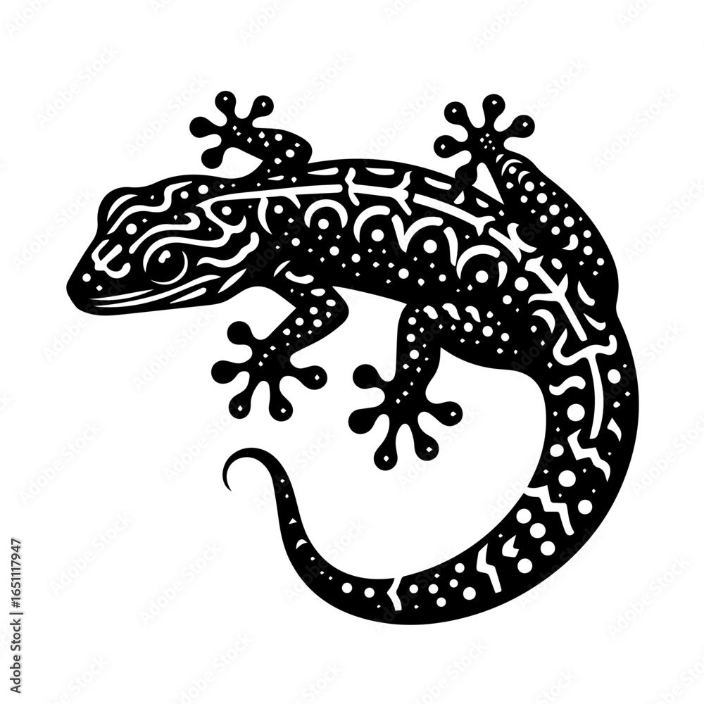 Fototapeta premium Stylized gecko illustration isolated on white background