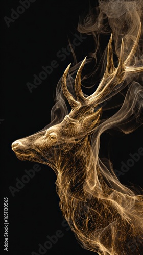 Golden deer in smoky form