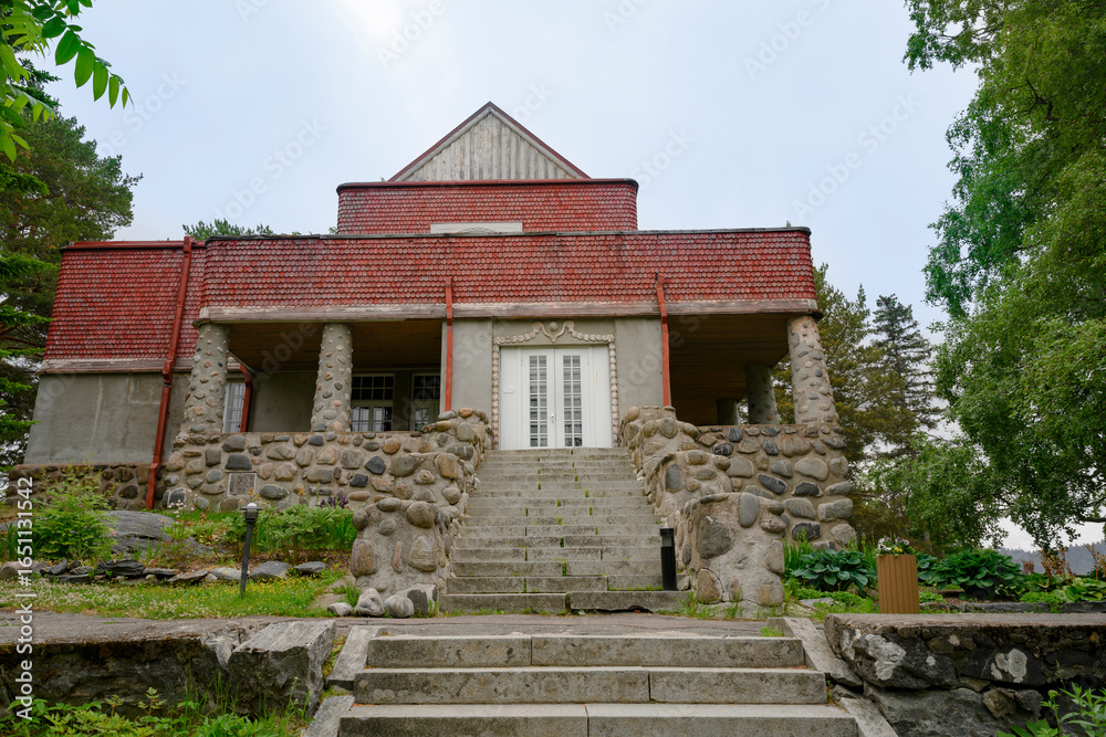 Fototapeta premium Country house built in 1909 in a forest on the shore of Lake Ladoga in Karelia