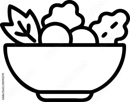 Vibrant and fresh salad bowl illustration featuring a colorful assortment of healthy vegetables perfect for food advertising and healthy eating promotions