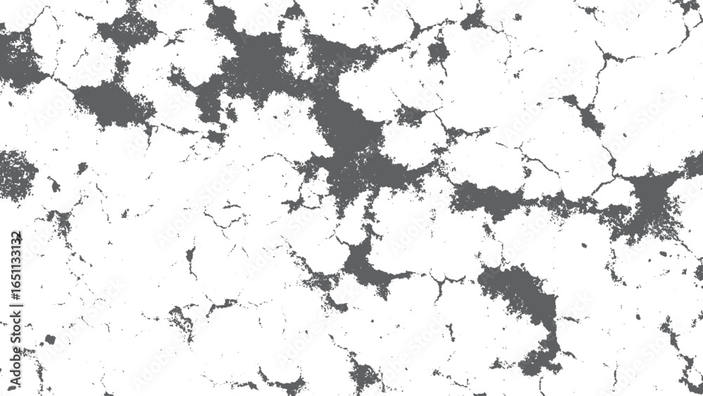 Obraz premium Cracked and damaged white wall texture background with rugged details. Close up cracked concrete wall texture in black and white background 