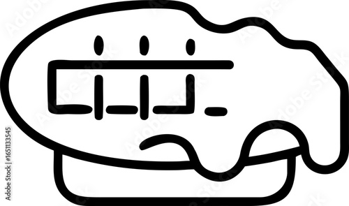Delicious golden brown waffle topped with a generous melting pat of butter presented as a clean vector graphic for culinary or breakfast themed designs