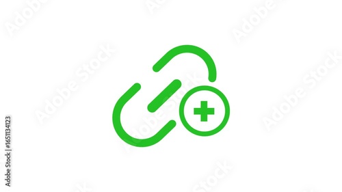 Add hyperlink icon animation on white background .HD 4k video motion 