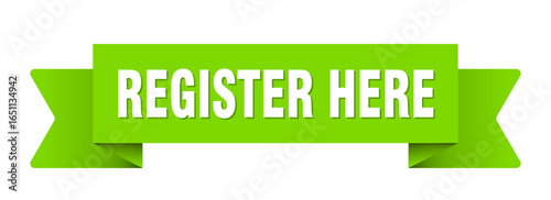 register here ribbon isolated on transparent background. register here ribbon