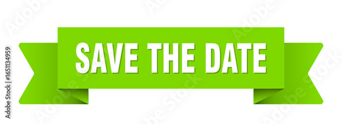 save the date ribbon isolated on transparent background. save the date ribbon