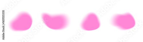 Y2k aura blobs with soft pink gradient shapes for retro aesthetic designs and nostalgic backgrounds. Blurred organic forms with fuzzy edges for trendy dreamy digital art or web graphics.
