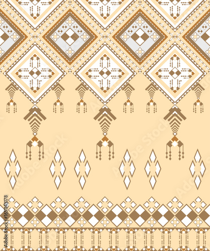Colorful ikar fabric pattern for background design. Patterns for clothing, tablecloths , bed sheets , pillowcases and backgrounds for various designs.