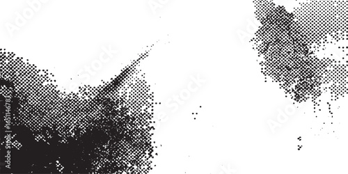 Vector illustration of an abstract grunge pattern with a barbed wire frame and a silhouette of a bare tree