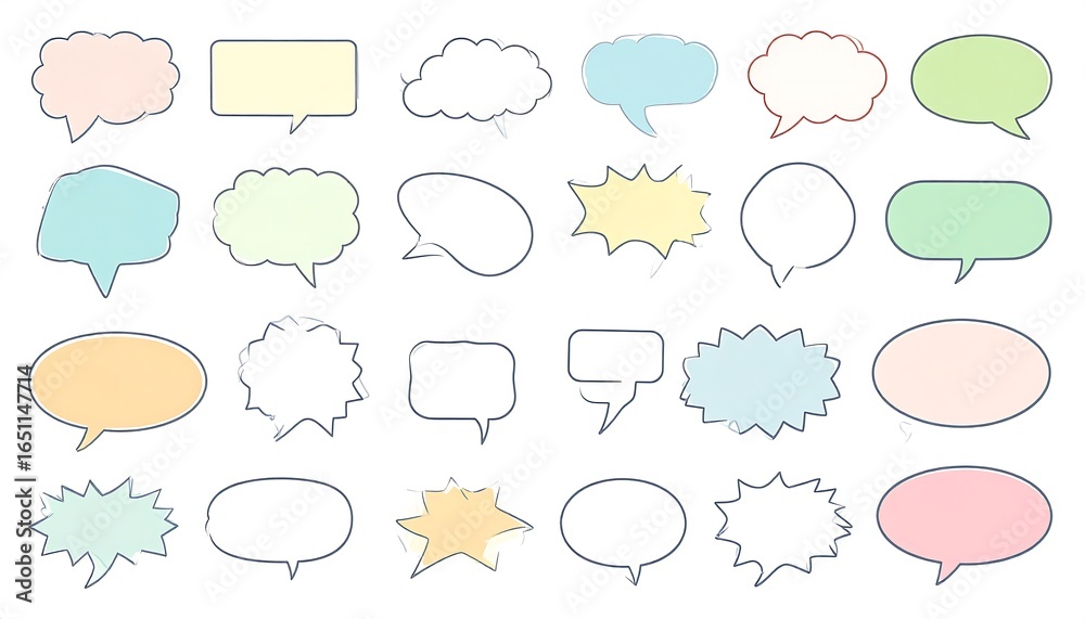 Obraz premium Pastel speech bubbles collection