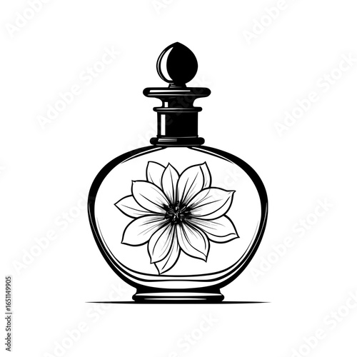 Elegant Perfume Bottle Vector Illustration - Generative AI