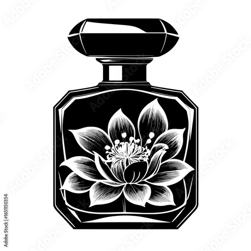 Elegant Perfume Bottle Vector Illustration - Generative AI
