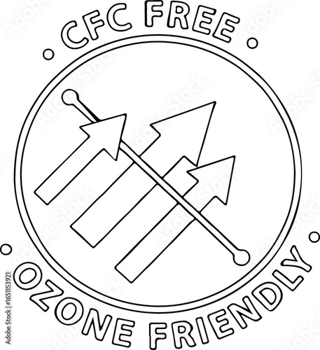 CFC Free Ozone Friendly label on white background
