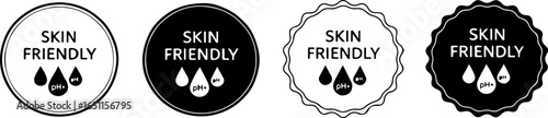 Skin Friendly label set with water drop icons