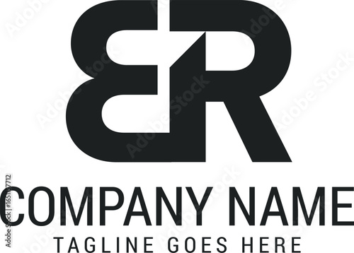 Letter BR or RB Modern, Minimalist Vector Logo Design Templates