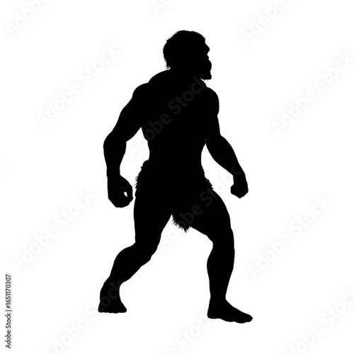 Neanderthal primitive man silhouette