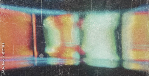 Schilderij op canvas Old film light leaks texture with scratches, noise, iridescent light