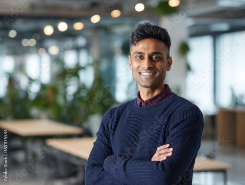 Portrait smiling professional man business leader confident success