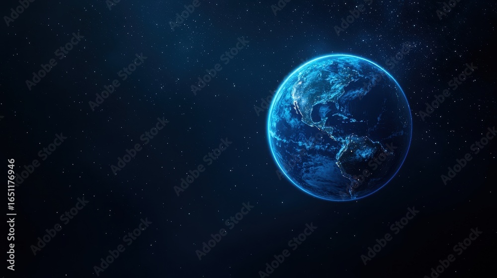 Fototapeta premium Stunning view of Earth from space with starry background