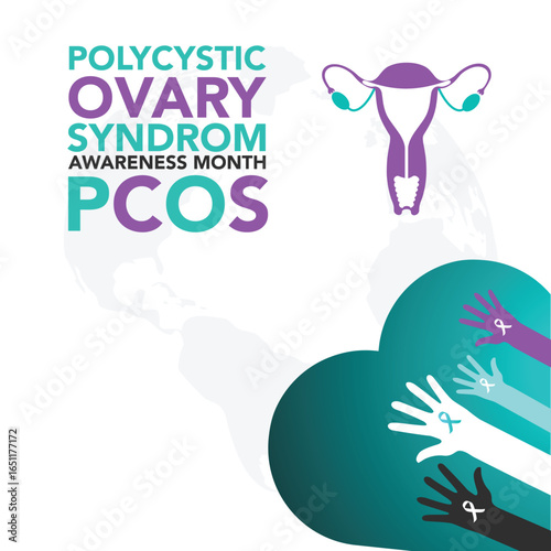 Polycystic Ovary Syndrome (PCOS) Awareness Month is observed every year in September, it is a common condition that affects how a woman's ovaries work. Vector illustration