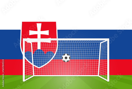 Photography Flag of Slovakia with Soccer Ball