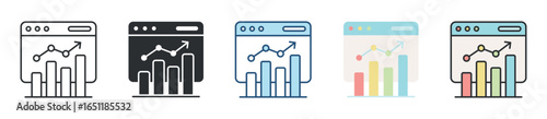 Statistics Icon Set Multiple Style Collection