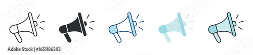 Megaphone Icon Set Multiple Style Collection