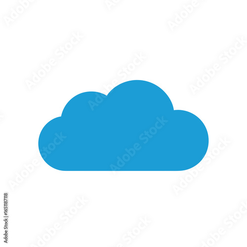 Simple cloud illustration against white backdrop evokes a sense of serenity and modern design aesthetic symbolizing atmospheric conditions and