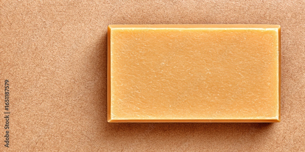 Fototapeta premium Sustainable Eco Soap Wrapped in Kraft Paper with Copy Space at Bottom Center