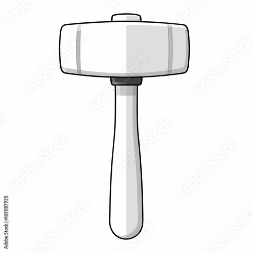 Illustration of a mallet construction tool, symbolic representation for industrial needs and equipment for construction projects