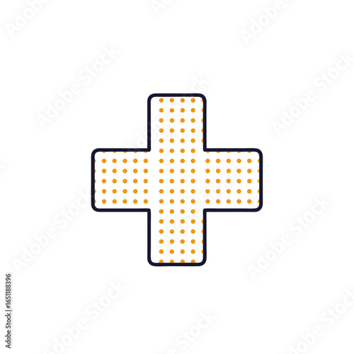 Abstract plus symbol illustration featuring a patterned design against a clean white background suitable for design elements 70 character