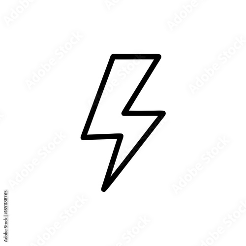 Simple Lightning Bolt Illustration for Energy Symbolism and Conceptual Graphic Designs